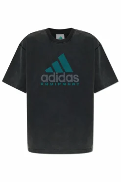 ADIDAS Originals CZARNY T-shirt z nadrukowanym logo