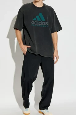 ADIDAS Originals CZARNY T-shirt z nadrukowanym logo