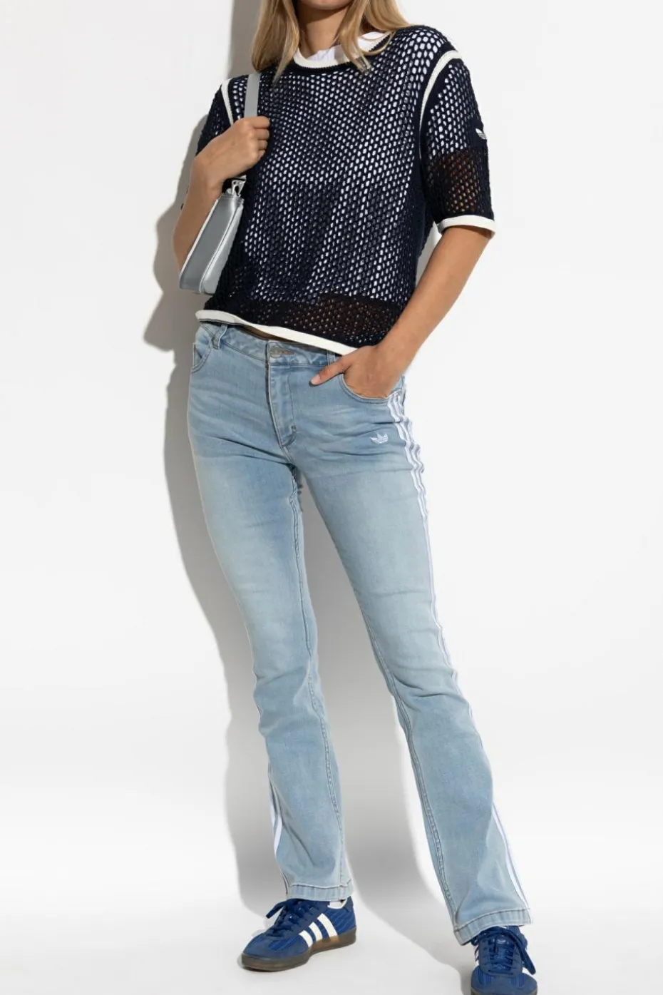 ADIDAS Originals NIEBIESKI Jeansy z rozszerzanymi nogawkami