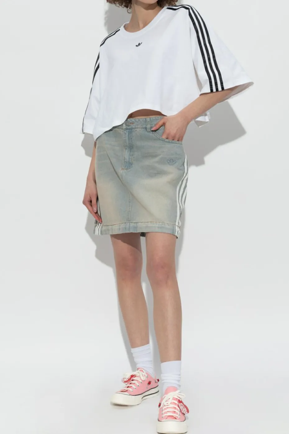ADIDAS Originals NIEBIESKI Jeansowa spódnica