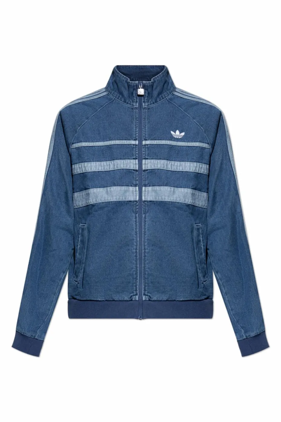ADIDAS Originals NIEBIESKI Jeansowa kurtka ze stójką