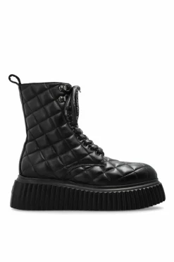 AGL CZARNY Buty `Elsa` na platformie