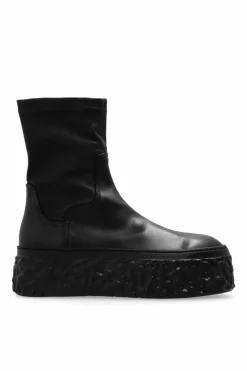 AGL CZARNY Skórzane buty za kostkę