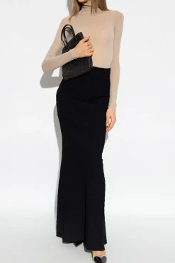 Alaïa beżowy Body ze stójką