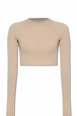 Alaïa beżowy Krótki top