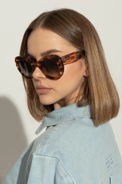 Alaïa beżowy Okulary przeciwsłoneczne