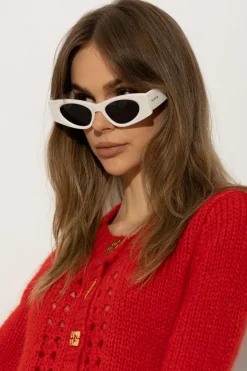Alaïa BIAŁY Okulary przeciwsłoneczne