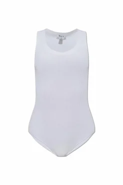 Alaïa BIAŁY Prążkowane body