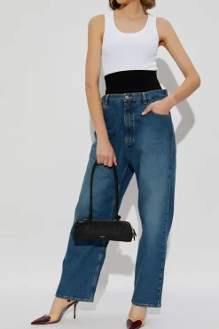 Alaïa BIAŁY Prążkowane body