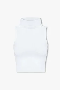 Alaïa BIAŁY Top ze stójką