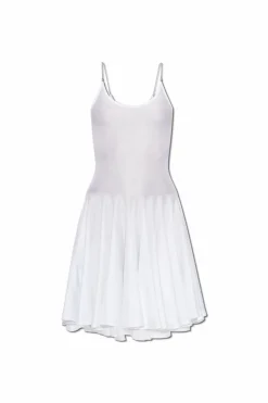 Alaïa BIAŁY Transparentna sukienka