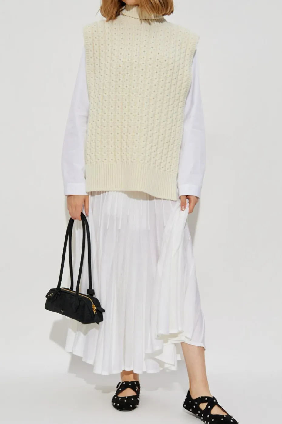 Alaïa BIAŁY Wełniana spódnica