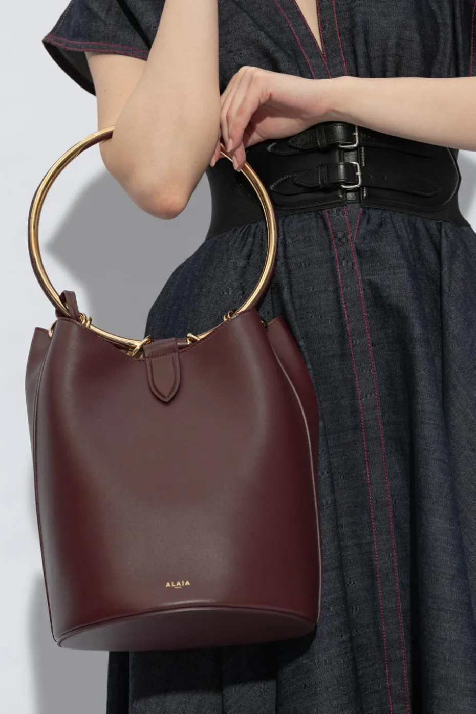 Alaïa BORDO Torba do ręki ‘Ring’