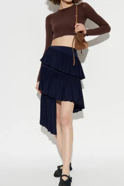 Alaïa BRĄZOWY Top z długim rękawem