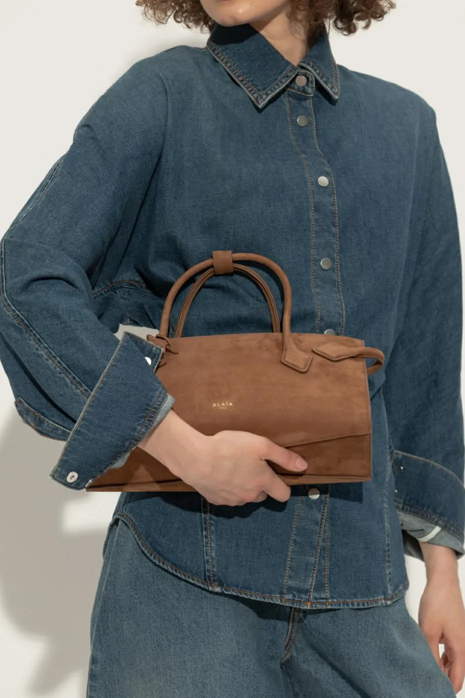 Alaïa BRĄZOWY Torba do ręki `Small`