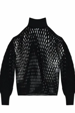 Alaïa CZARNY Ażurowy golf