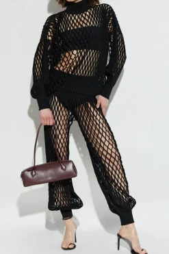 Alaïa CZARNY Ażurowy golf
