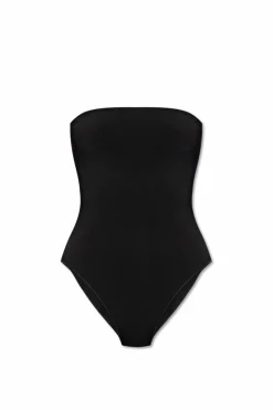Alaïa CZARNY Body z odkrytymi ramionami