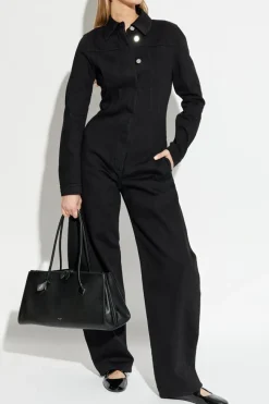 Alaïa CZARNY Jeansowy kombinezon