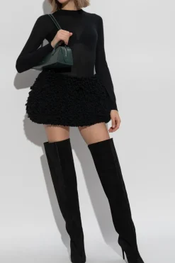 Alaïa CZARNY Kaszmirowe body