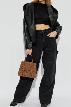 Alaïa CZARNY Kaszmirowy top