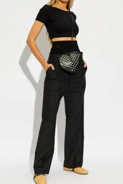 Alaïa CZARNY Krótki top