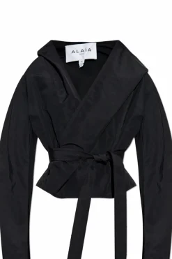 Alaïa CZARNY Kurtka z kapturem