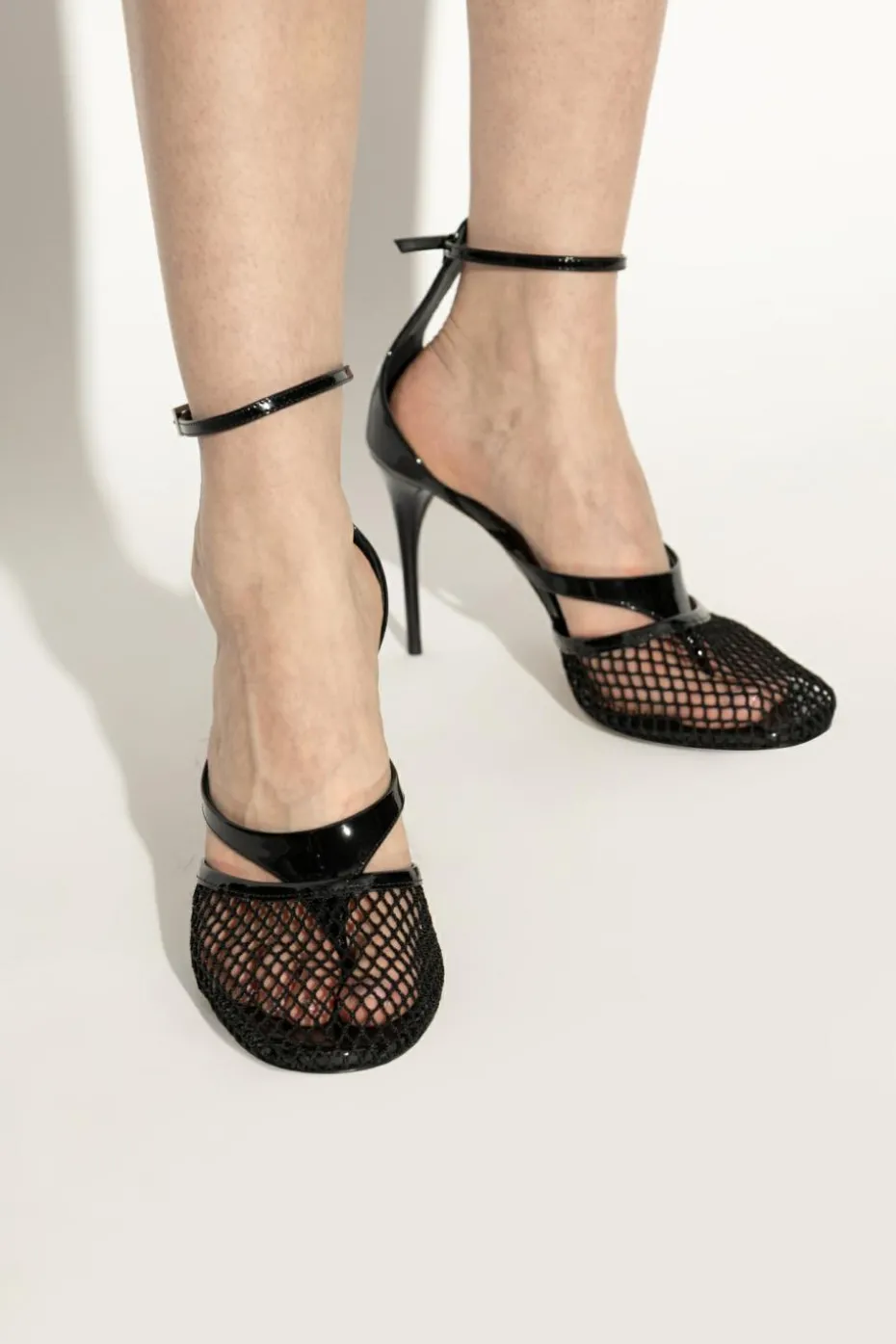 Alaïa CZARNY Sandały na obcasie `Fishnet`