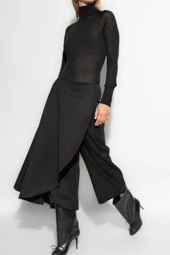 Alaïa CZARNY Spodnie z zakładką