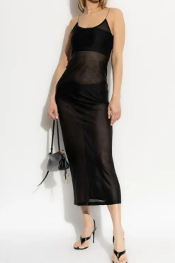 Alaïa CZARNY Transparentna sukienka