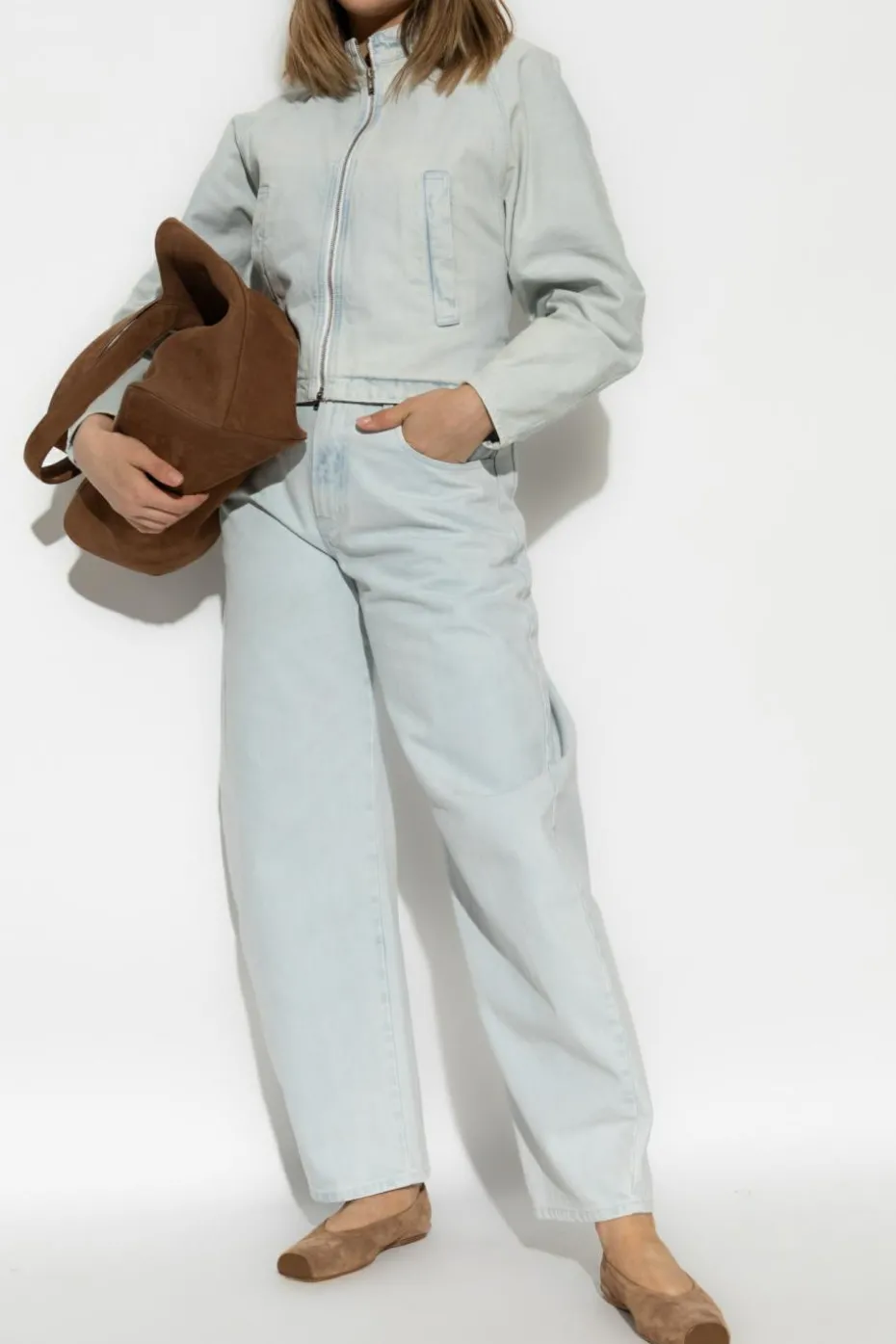 Alaïa jasnoniebieski Jeansowa kurtka