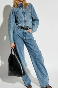 Alaïa NIEBIESKI Jeansowa kurtka