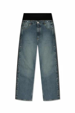 Alaïa NIEBIESKI Jeansy z odpinanymi lampasami