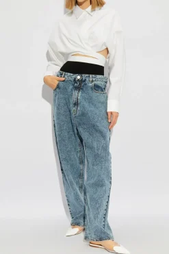 Alaïa NIEBIESKI Jeansy z wysokim stanem