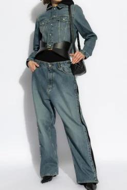 Alaïa NIEBIESKI Kurtka jeansowa