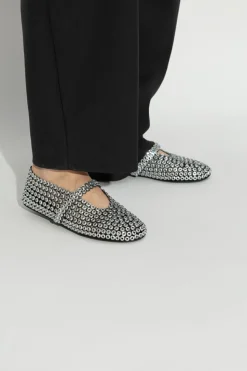 Alaïa SREBRNY Baleriny `Eyelet`