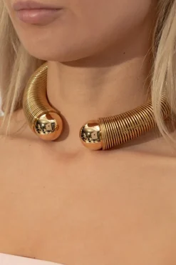 Alaïa ZŁOTY Mosiężny naszyjnik