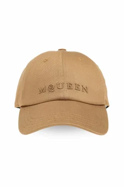 Alexander McQueen beżowy Czapka z daszkiem