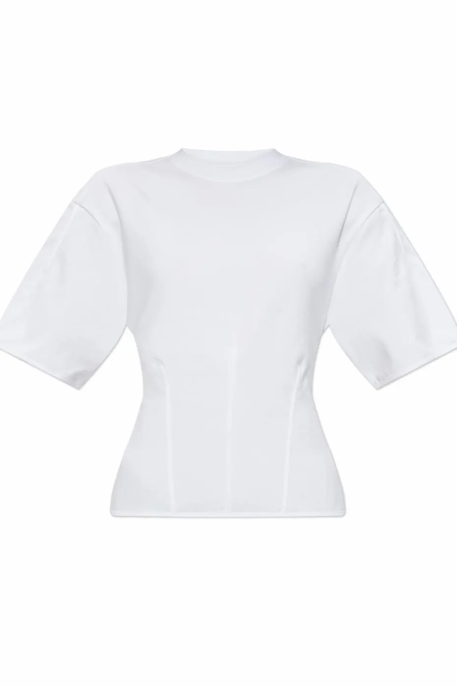 Alexander McQueen BIAŁY T-shirt z okrągłym dekoltem