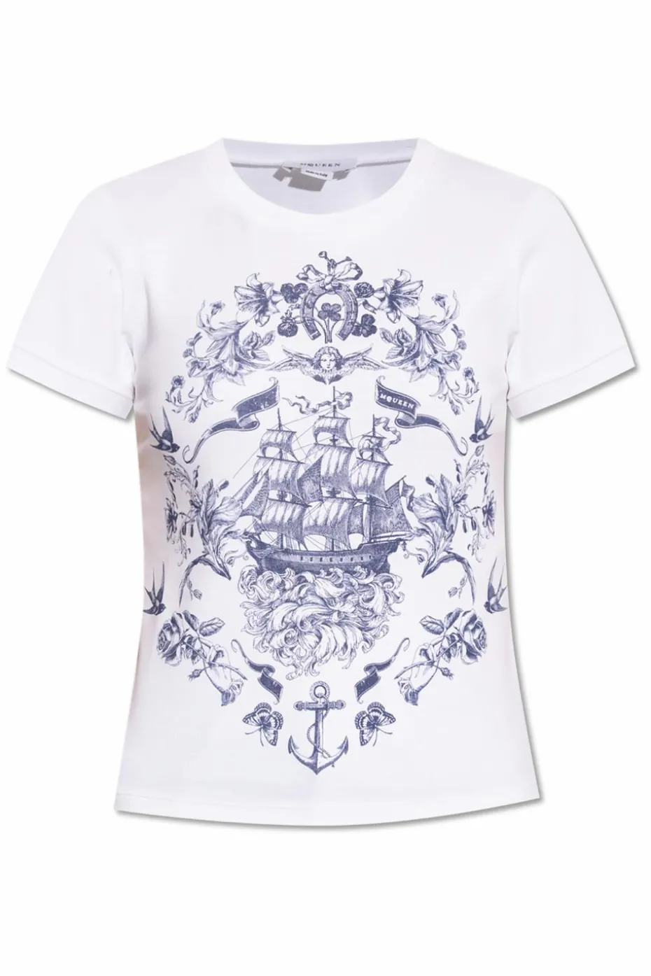 Alexander McQueen BIAŁY T-shirt z nadrukiem