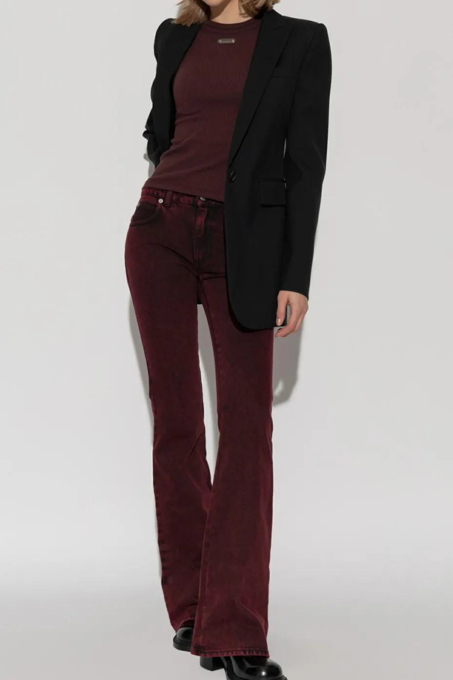 Alexander McQueen BORDO Top z logo