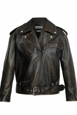 Alexander McQueen BRĄZOWY Kurtka skórzana