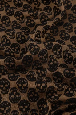 Alexander McQueen BRĄZOWY Szal z charakterystycznym motywem czaszki