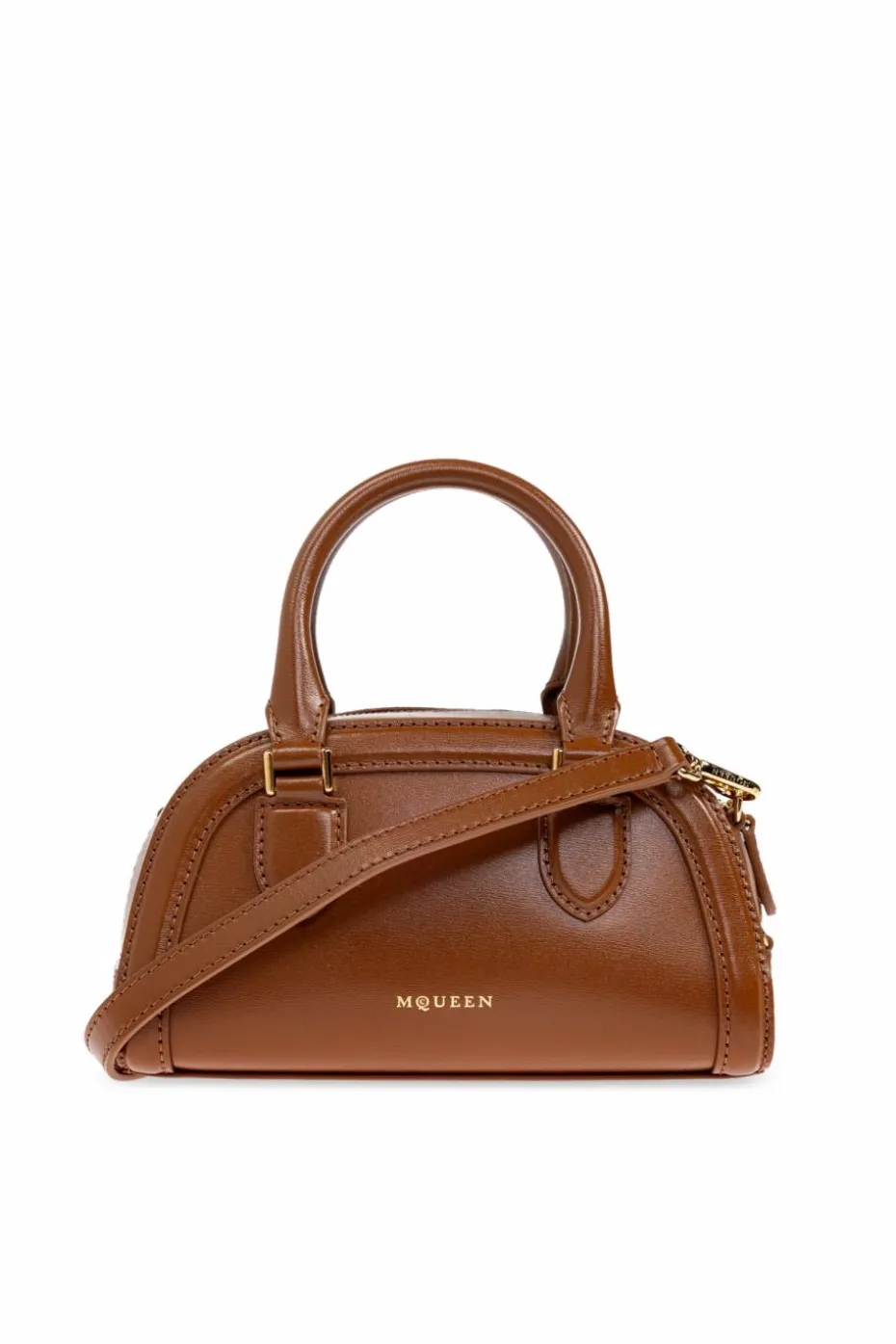 Alexander McQueen BRĄZOWY Torba do ręki `Birdee Boston Mini`