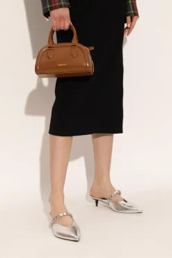 Alexander McQueen BRĄZOWY Torba do ręki `Birdee Boston Mini`