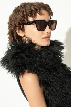 Alexander McQueen BRĄZOWY Okulary przeciwsłoneczne