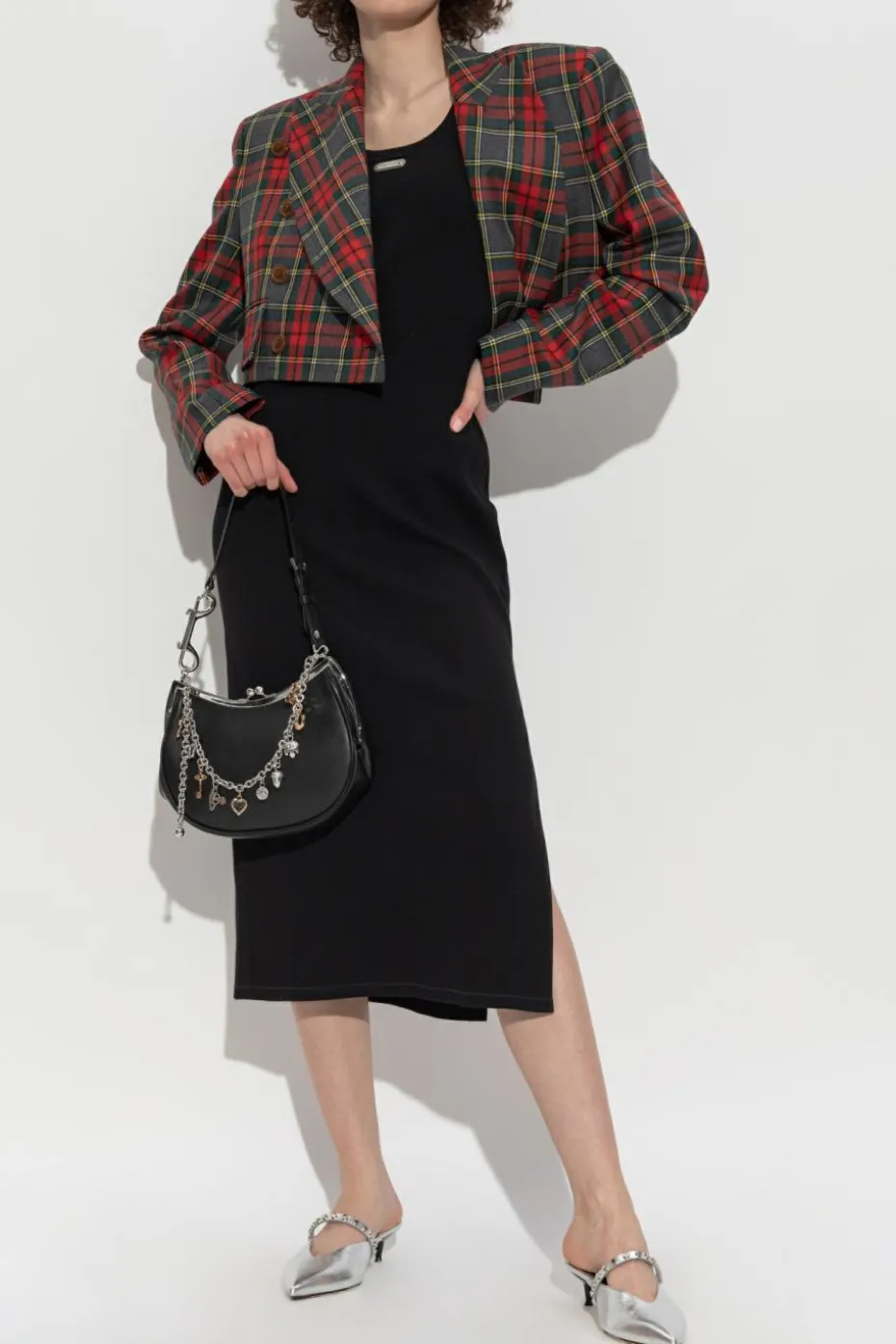 Alexander McQueen CZARNY Prążkowana sukienka o dopasowanym kroju