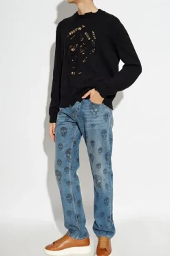 Alexander McQueen CZARNY Sweter z logo