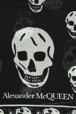 Alexander McQueen CZARNY Szal z logo