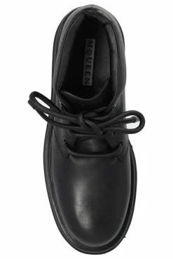 Alexander McQueen CZARNY Skórzane buty na platformie